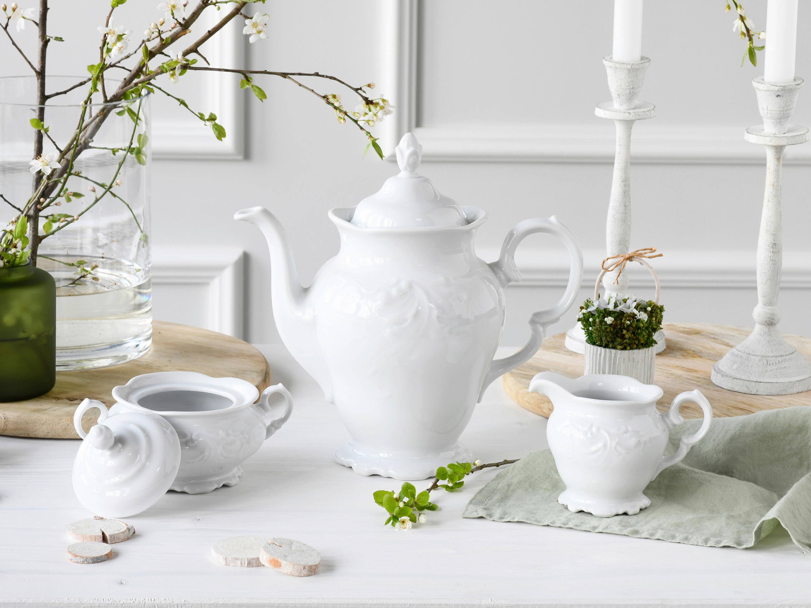 KAFFEESERVICE Weiß Frederike 3-teilig  - Weiß, Basics, Keramik - Creatable