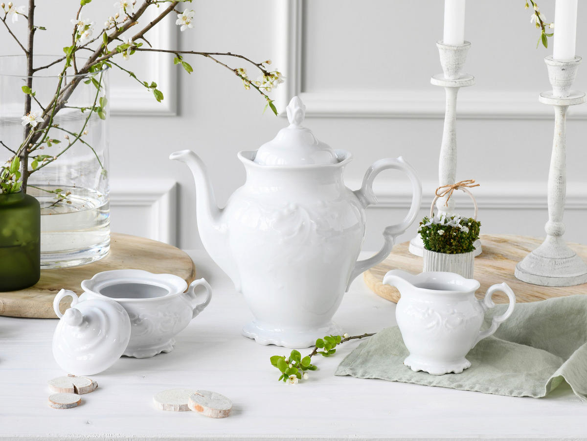 KAFFEESERVICE Weiß Frederike 3-teilig  - Weiß, Basics, Keramik - Creatable