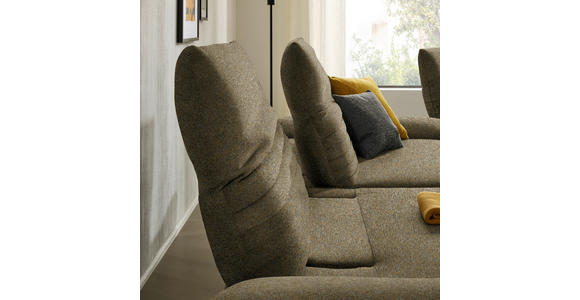 ECKSOFA  in Bouclé Khaki  170-195/280 cm  - Khaki/Schwarz, Design, Textil/Metall (170-195/280cm) - Dieter Knoll