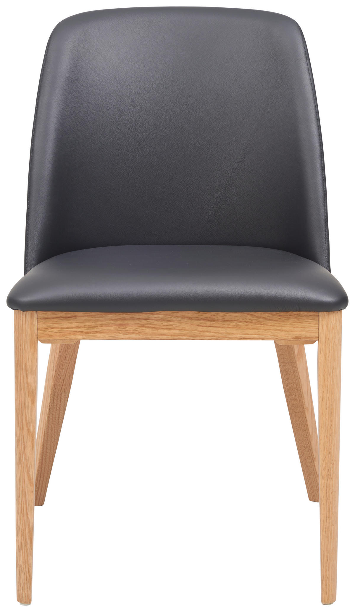 STUHL  in Echtleder pigmentiert Leder, Holz  - Schwarz, KONVENTIONELL, Leder/Holz (52/90/58cm) - Livetastic