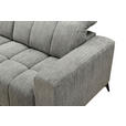 ECKSOFA inkl. Funktionen Dunkelgrau Chenille Kopfteilverstellung, Sitzvorzug  - Dunkelgrau/Schwarz, Design, Textil/Metall (214/293cm) - Xora