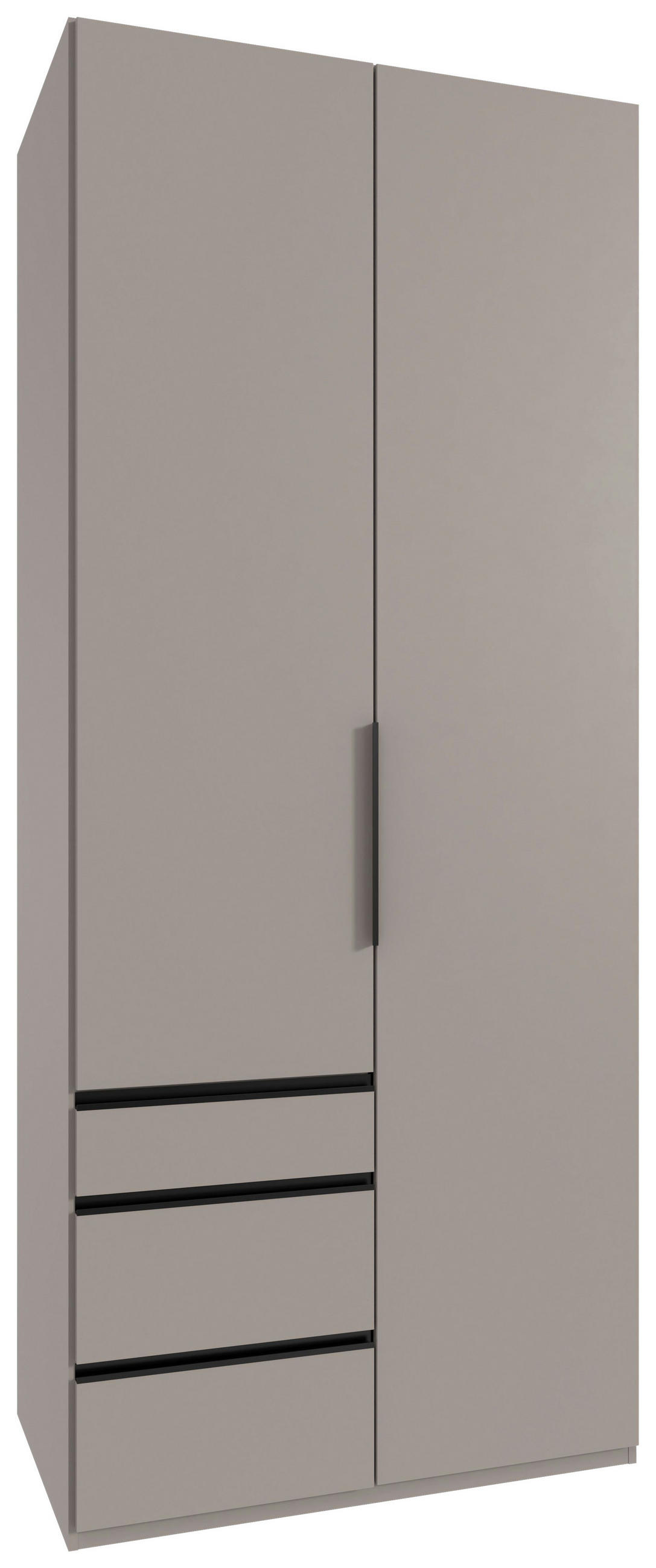 DREHTÜRENSCHRANK Sahara  - Schwarz/Sahara, Modern, Holzwerkstoff/Metall (100/236/58cm) - Hom`in