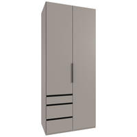 GARDEROB MED GÅNGJÄRN 100/236/58 cm 2-dörrar - sahara/svart, Modern, metall/trämaterial (100/236/58cm) - MID.YOU