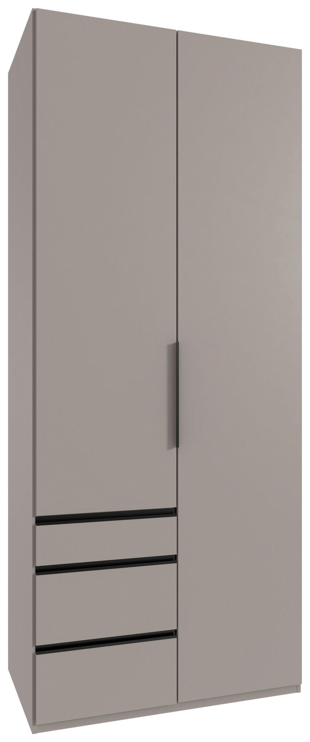 GARDEROB MED GÅNGJÄRN 100/236/58 cm 2-dörrar - sahara/svart, Modern, metall/trämaterial (100/236/58cm) - MID.YOU