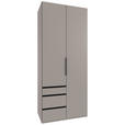 DREHTÜRENSCHRANK  in Sahara  - Schwarz/Sahara, MODERN, Holzwerkstoff/Metall (100/236/58cm) - Hom`in