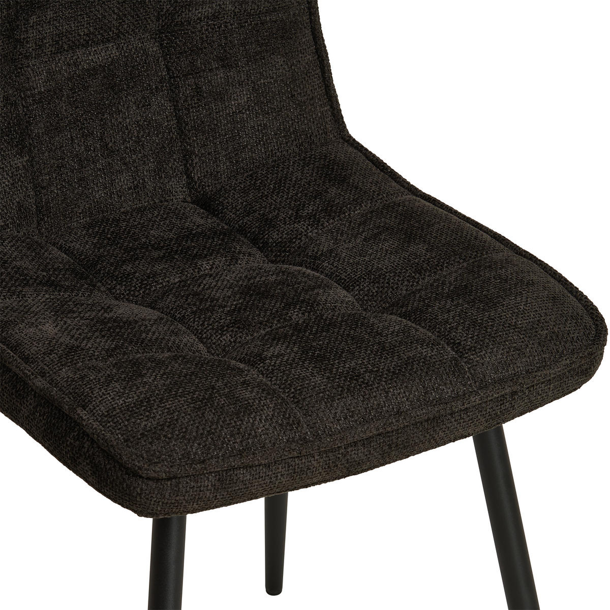 STUHL Leinenoptik Schwarz Pappel Sperrholz  - Schwarz, KONVENTIONELL, Holz/Textil (45/89/58cm) - MID.YOU