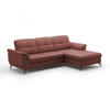 ECKSOFA ZORA E Rotbraun Echtleder  - Rotbraun/Schwarz, MODERN, Leder/Metall (262/164cm) - Sit & More