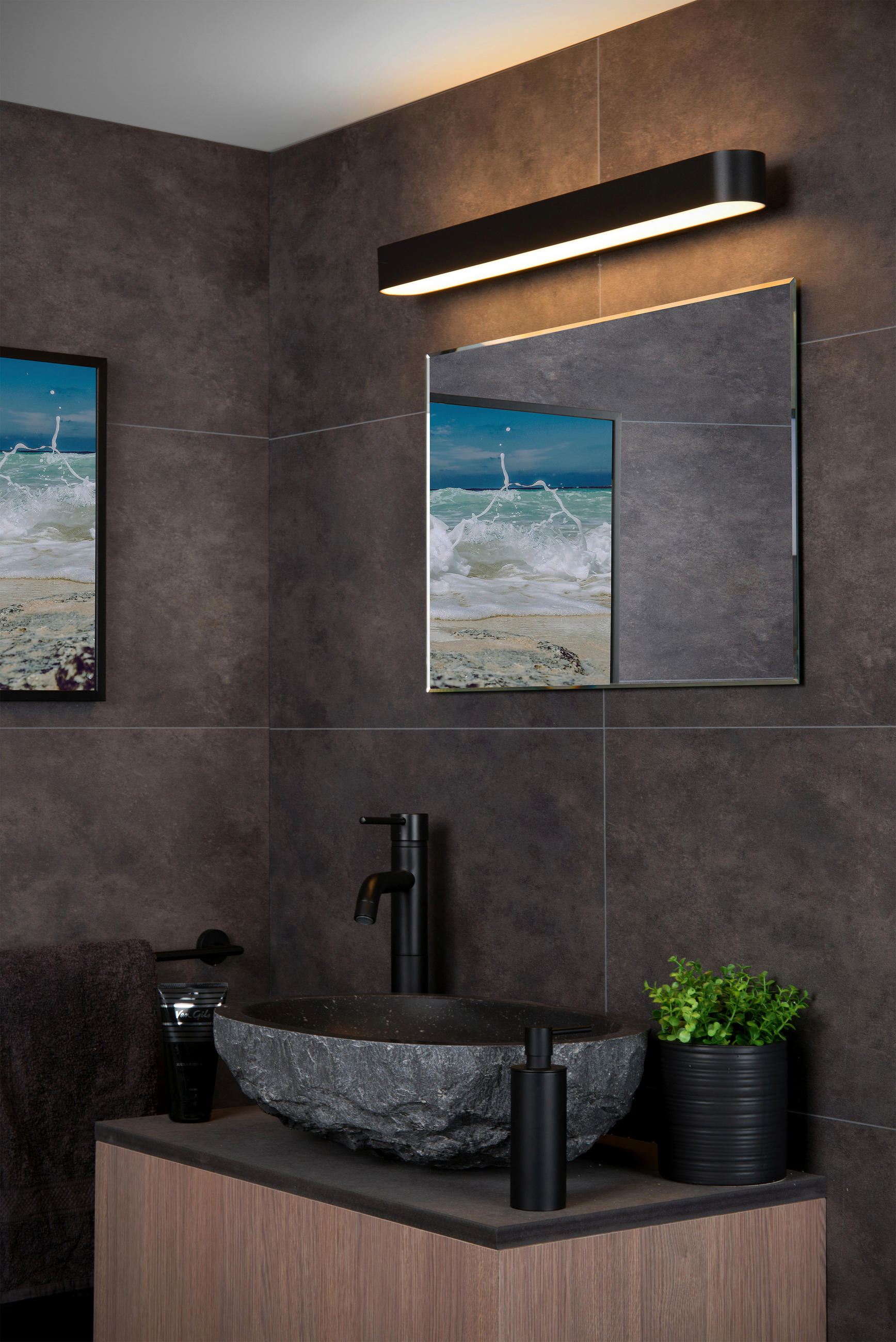 BADEZIMMER-WANDLEUCHTE MADELON 60/8/9.4 cm   - Design, Glas (60/8/9.4cm) - Lucide