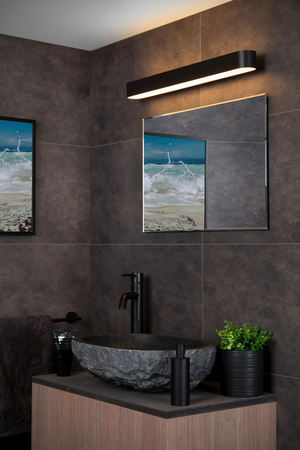 BADEZIMMER-WANDLEUCHTE MADELON 60/8/9.4 cm   - Design, Glas (60/8/9.4cm) - Lucide