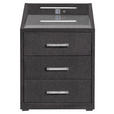 NACHTSCHRANK 47/61/46 cm  - Silberfarben/Schwarz, KONVENTIONELL, Glas/Holzwerkstoff (47/61/46cm) - Esposa