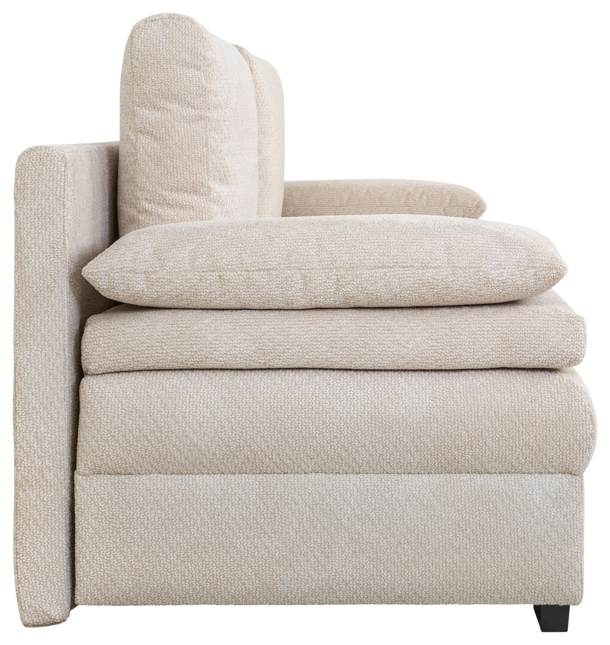 SCHLAFSOFA  mit Liegefunktion, Schlafen auf Sitzhöhe, Rücken echt Struktur Beige  - Beige/Schwarz, KONVENTIONELL, Kunststoff/Textil (195/93/83cm) - Carryhome