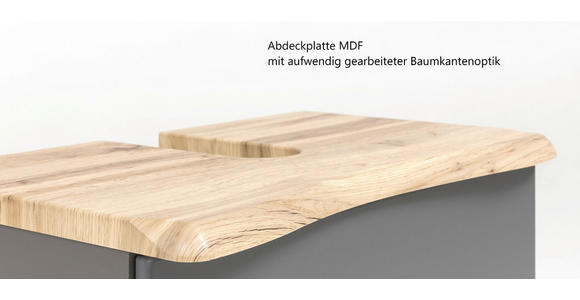 WASCHBECKENUNTERSCHRANK 61/55/40 cm  - Eiche Wotan/Graphitfarben, Natur, Holzwerkstoff (61/55/40cm) - Xora