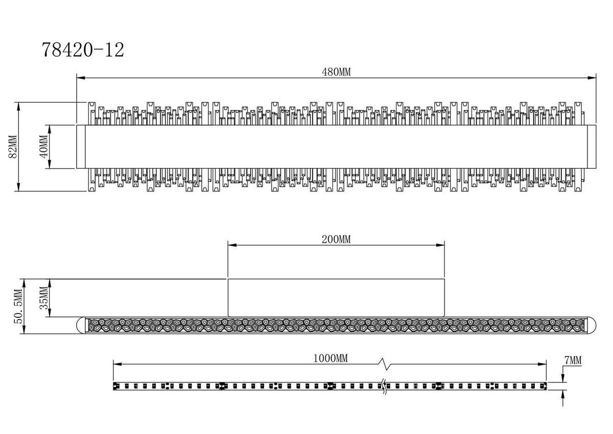LED-WANDLEUCHTE 48/8/4 cm   - Klar/Schwarz, Design, Kunststoff/Metall (48/8/4cm) - Globo
