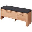 GARDEROBENBANK  in 120/48/40 cm  - Edelstahlfarben/Anthrazit, Natur, Holz/Holzwerkstoff (120/48/40cm) - Linea Natura