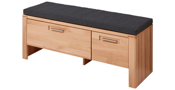GARDEROBENBANK  in 120/48/40 cm  - Edelstahlfarben/Anthrazit, Natur, Holz/Holzwerkstoff (120/48/40cm) - Linea Natura