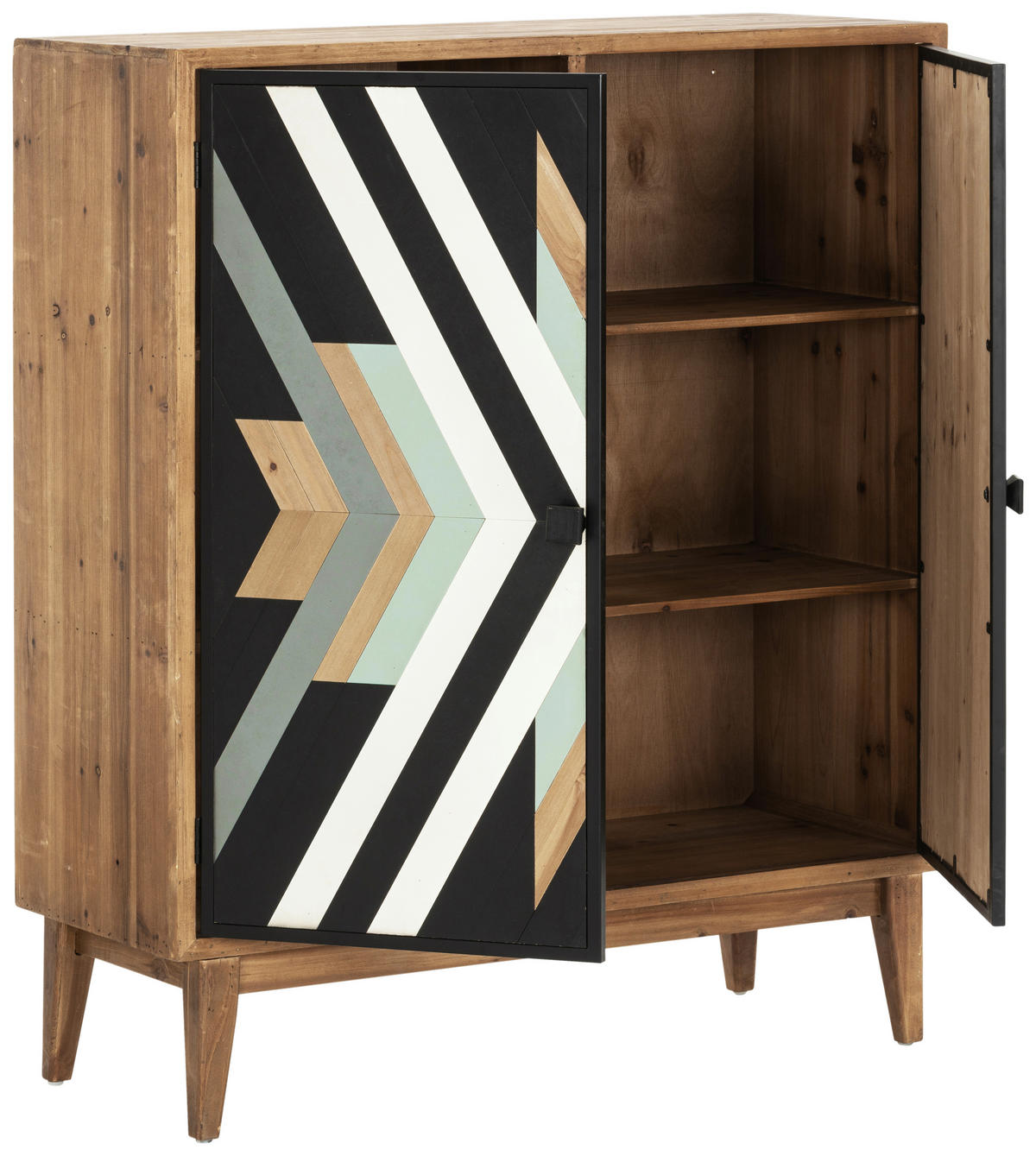 KOMMODE  in 100/120.5/42 cm  - Multicolor/Schwarz, KONVENTIONELL, Holz/Holzwerkstoff (100/120.5/42cm) - Livetastic