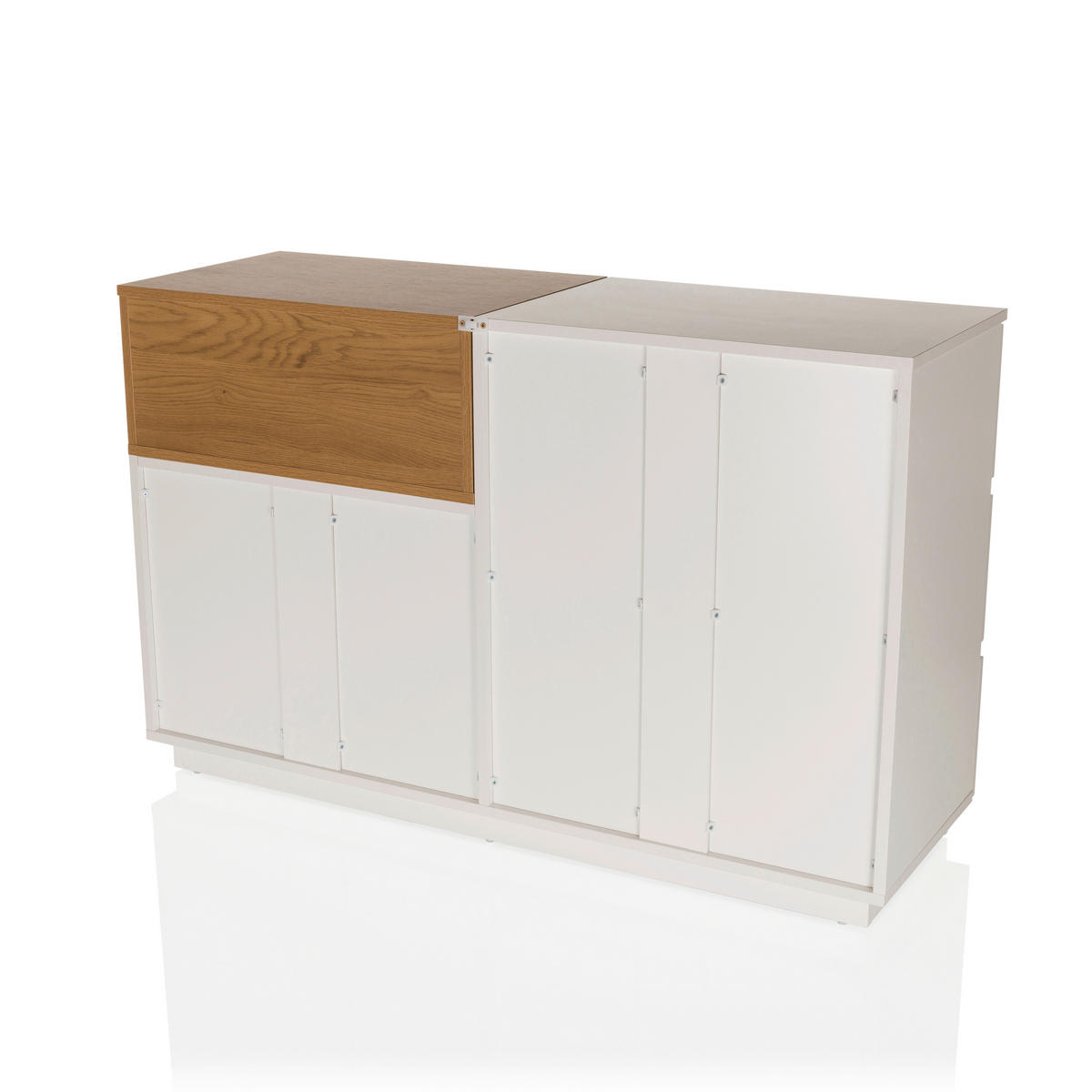 SIDEBOARD  in 120/76/40 cm  - Eichefarben/Weiß, MODERN, Holzwerkstoff (120/76/40cm) - MID.YOU