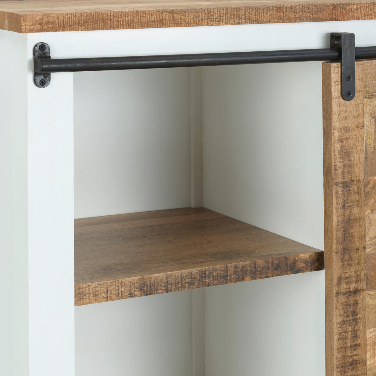 KOMODA   150/85/45 cm   prirodne boje, crna, bijela  - bijela/prirodne boje, Lifestyle, drvni materijal/metal (150/85/45cm) - MID.YOU