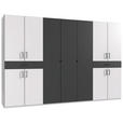 DREHTÜRENSCHRANK  in Graphitfarben, Weiß  - Schwarz/Graphitfarben, KONVENTIONELL, Holzwerkstoff/Kunststoff (313/208/58cm) - Carryhome