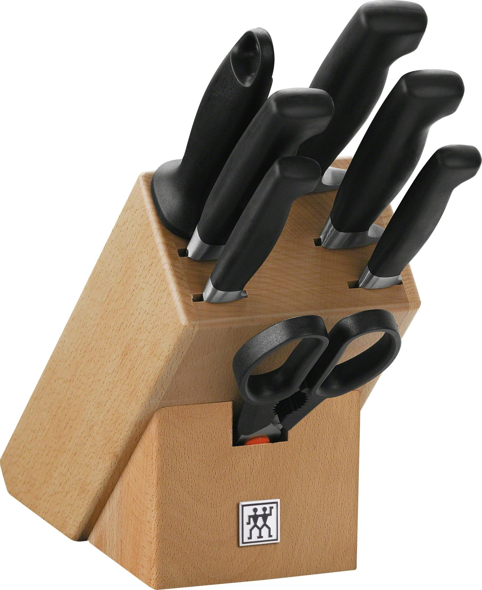 MESSERBLOCK Edelstahl 8-teilig - Silberfarben/Buchefarben, Holz/Kunststoff - Zwilling