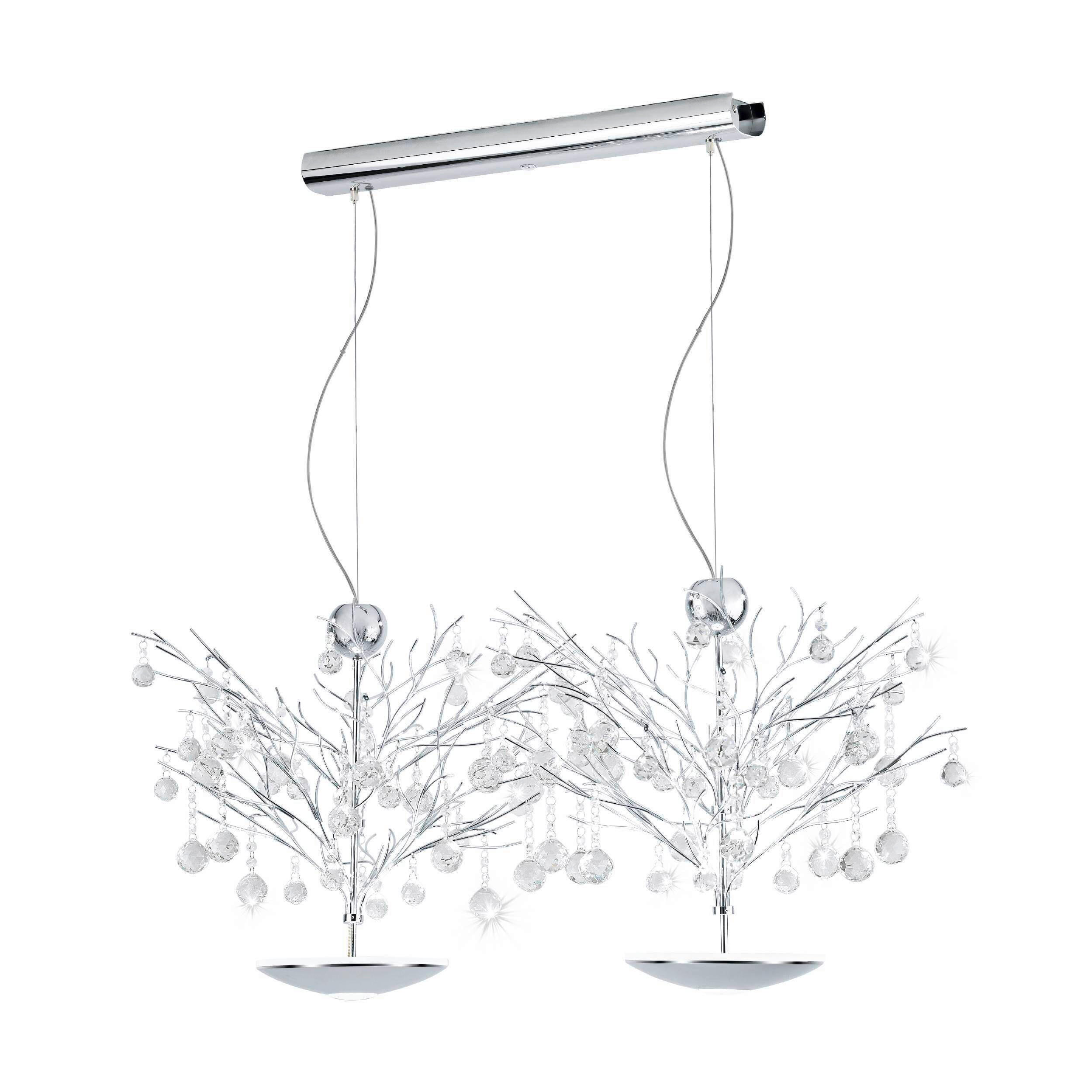 HÄNGELEUCHTE 131/78/110 cm   - Chromfarben, Design, Glas/Metall (131/78/110cm) - Eglo