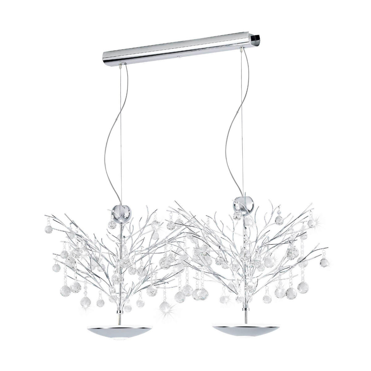 HÄNGELEUCHTE 131/78/110 cm  - Chromfarben, Design, Glas/Metall (131/78/110cm) - Eglo
