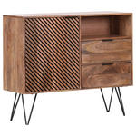KOMMODE 105/42/87 cm Mangoholz massiv  - Schwarz/Braun, Design, Holz/Metall (105/42/87cm) - Landscape