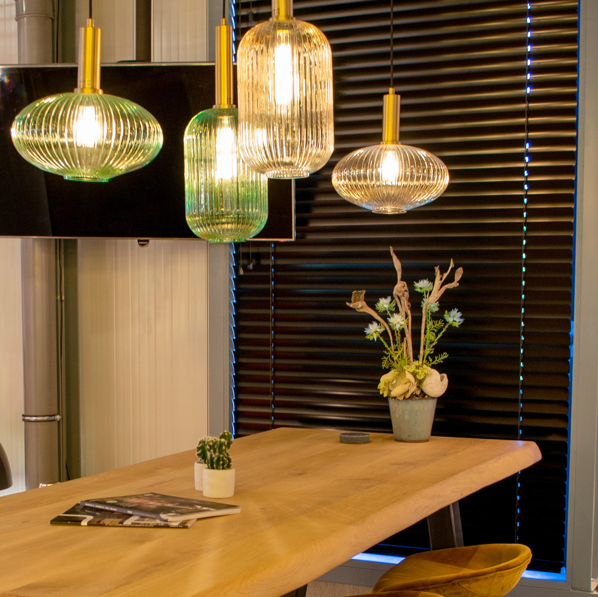 HÄNGELEUCHTE 20/150 cm    - Grün, Design, Glas (20/150cm) - Lucide