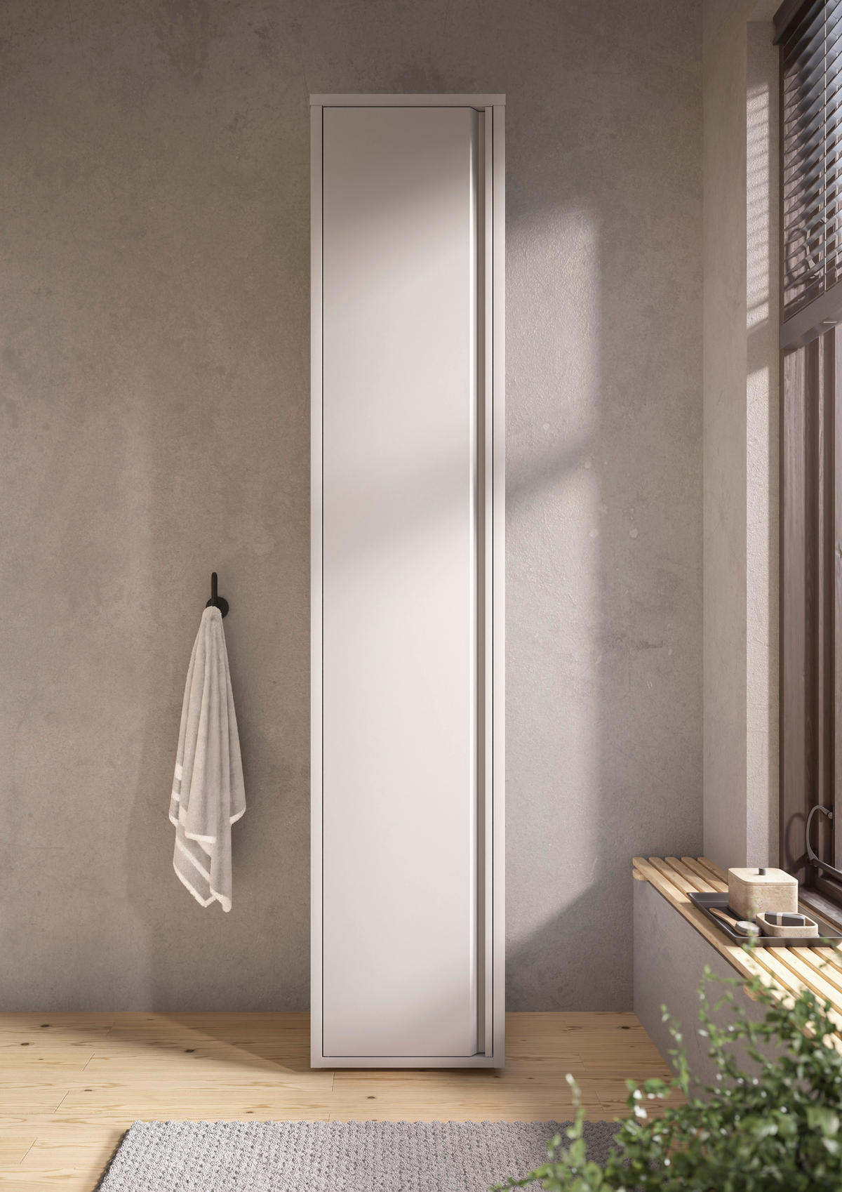 HOCHSCHRANK 38/192/30 cm  - Kaschmir/Schwarz, Design, Kunststoff/Metall (38/192/30cm) - home24