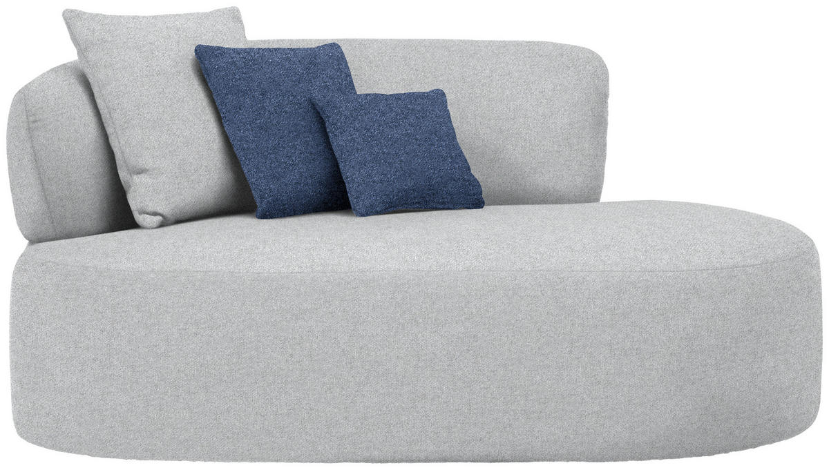 RÉCAMIERE in Flachgewebe Grau, Dunkelblau  - Schwarz/Dunkelblau, MODERN, Kunststoff/Textil (166/86/105cm) - Hom`in