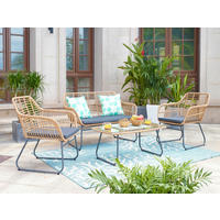 GARTENSET 4-teilig  - Klar/Schwarz, Design, Glas/Kunststoff - Livetastic