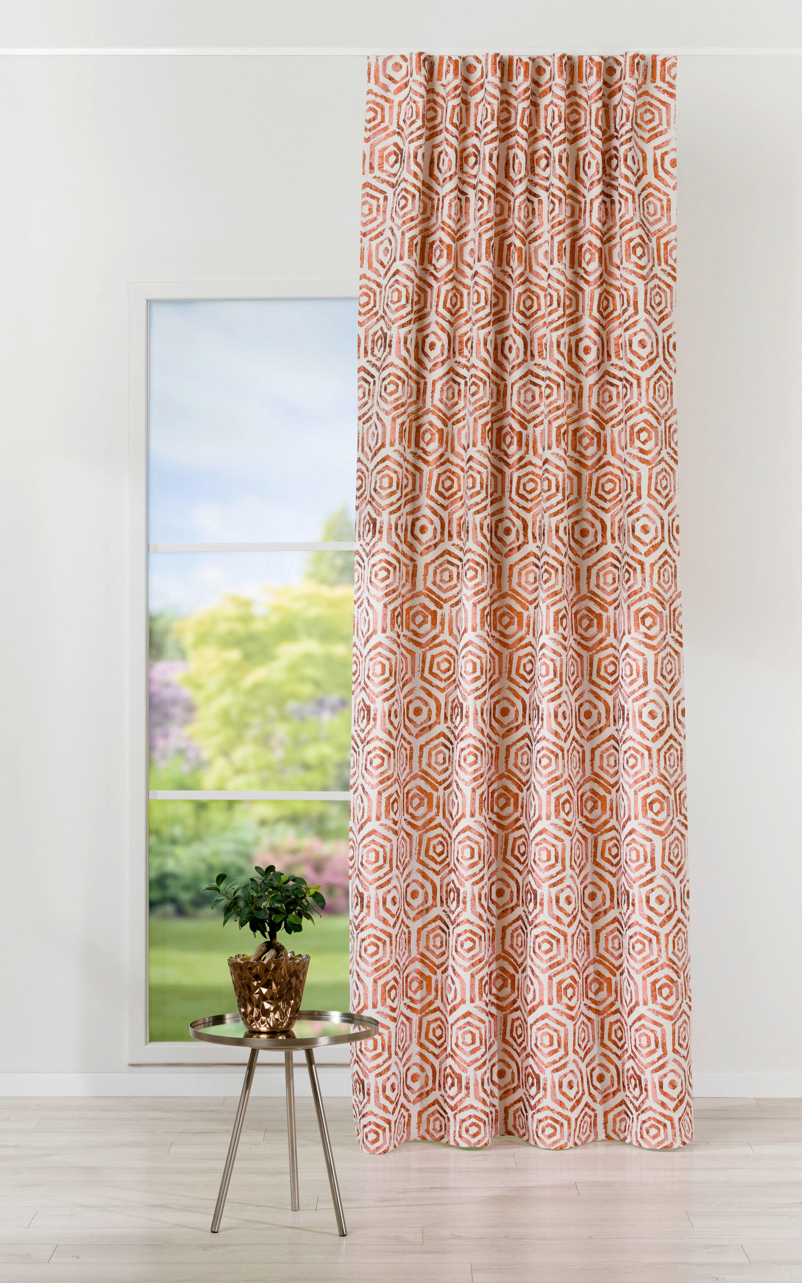 Draperie Opacă black-out (nu permite trecerea luminii)  - portocaliu închis, Basics, textil (135/260cm)