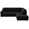 ECKSOFA in Webstoff Anthrazit  - Anthrazit/Alufarben, Konventionell, Textil/Metall (241/200cm) - Beldomo System