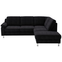 ECKSOFA in Webstoff Anthrazit  - Anthrazit/Alufarben, Konventionell, Textil/Metall (241/200cm) - Beldomo System