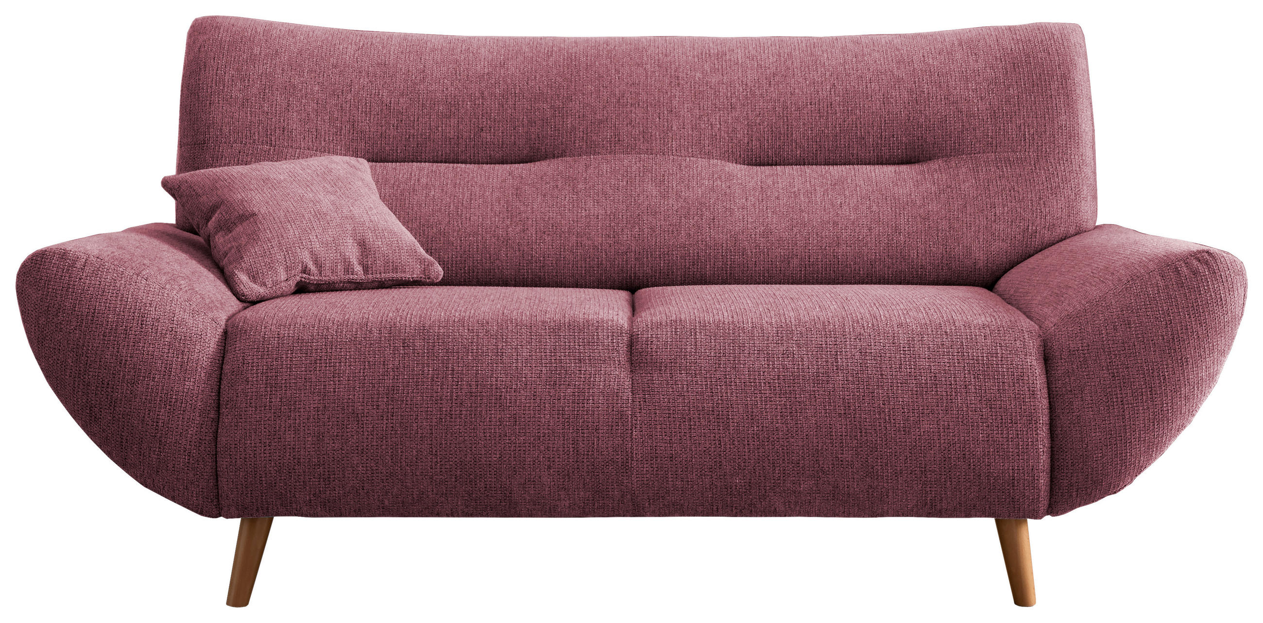 2-SITZER-SOFA Chenille Brombeere  - Wildeiche/Brombeere, MODERN, Holz/Textil (173/81/90cm) - MID.YOU