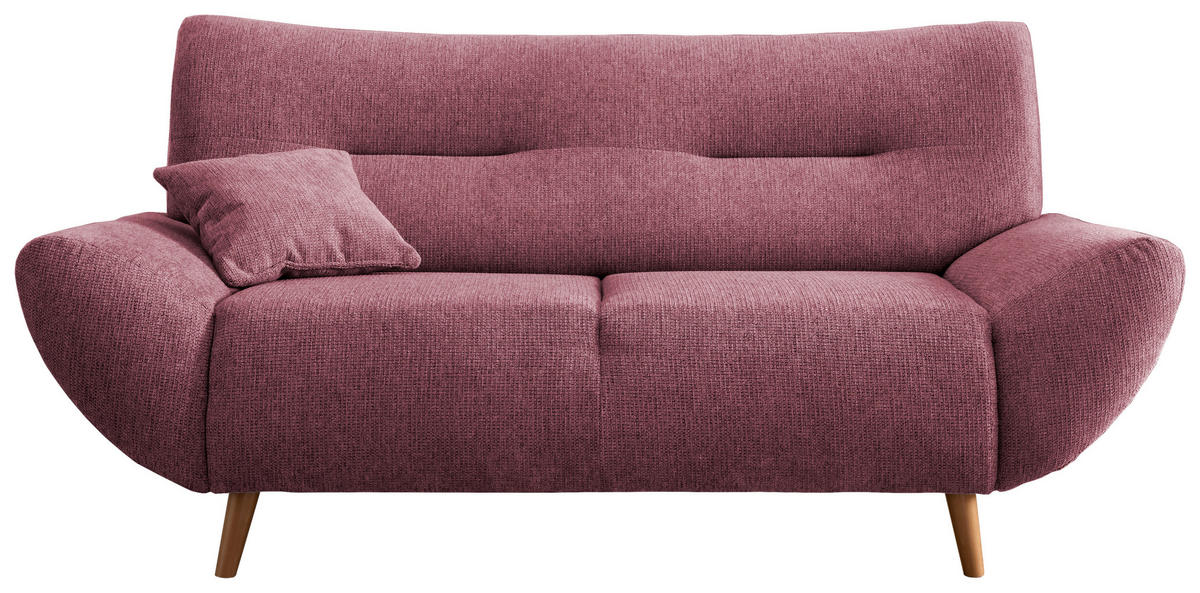 2-SITZER-SOFA Chenille Brombeere  - Wildeiche/Brombeere, MODERN, Holz/Textil (173/81/90cm) - MID.YOU