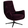 SESSEL in Samt Brombeere  - Brombeere/Schwarz, Design, Textil/Metall (83/94/97cm) - home24