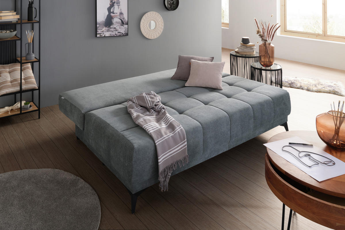 BÄDDSOFFA i flatväv blå  - ljusblå/blå, Modern, textil (195/77/100cm) - MID.YOU