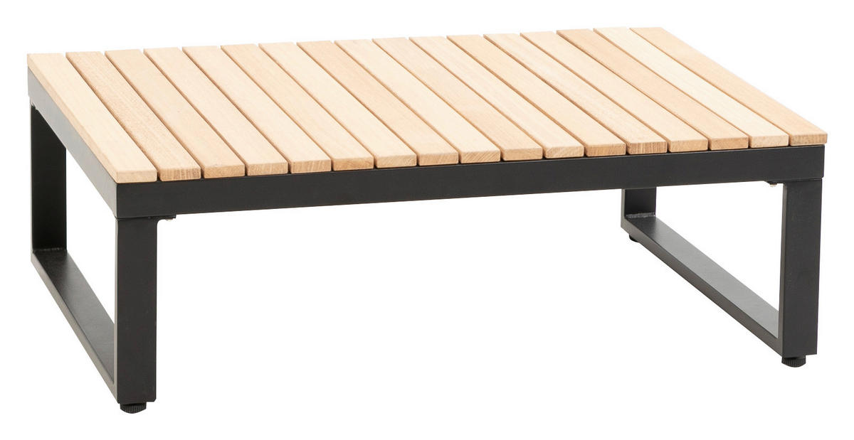 LOUNGEGARNITUR Akazie massiv, Hartholz Aluminium  - Anthrazit/Braun, MODERN, Holz/Textil (178/68/228,5cm) - Gardenson