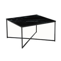 COUCHTISCH 80/80/45 cm quadratisch Schwarz  - Schwarz, Design, Glas/Metall (80/80/45cm) - Livetastic