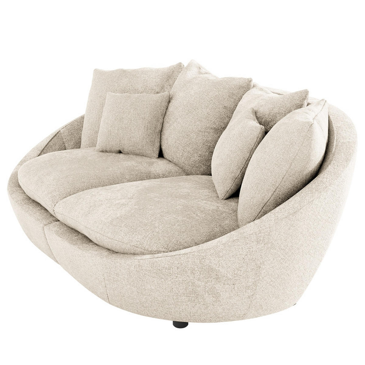BIGSOFA in Chenille Silberfarben  - Silberfarben/Schwarz, Modern, Kunststoff/Textil (280/87/131cm) - Trendmanufaktur