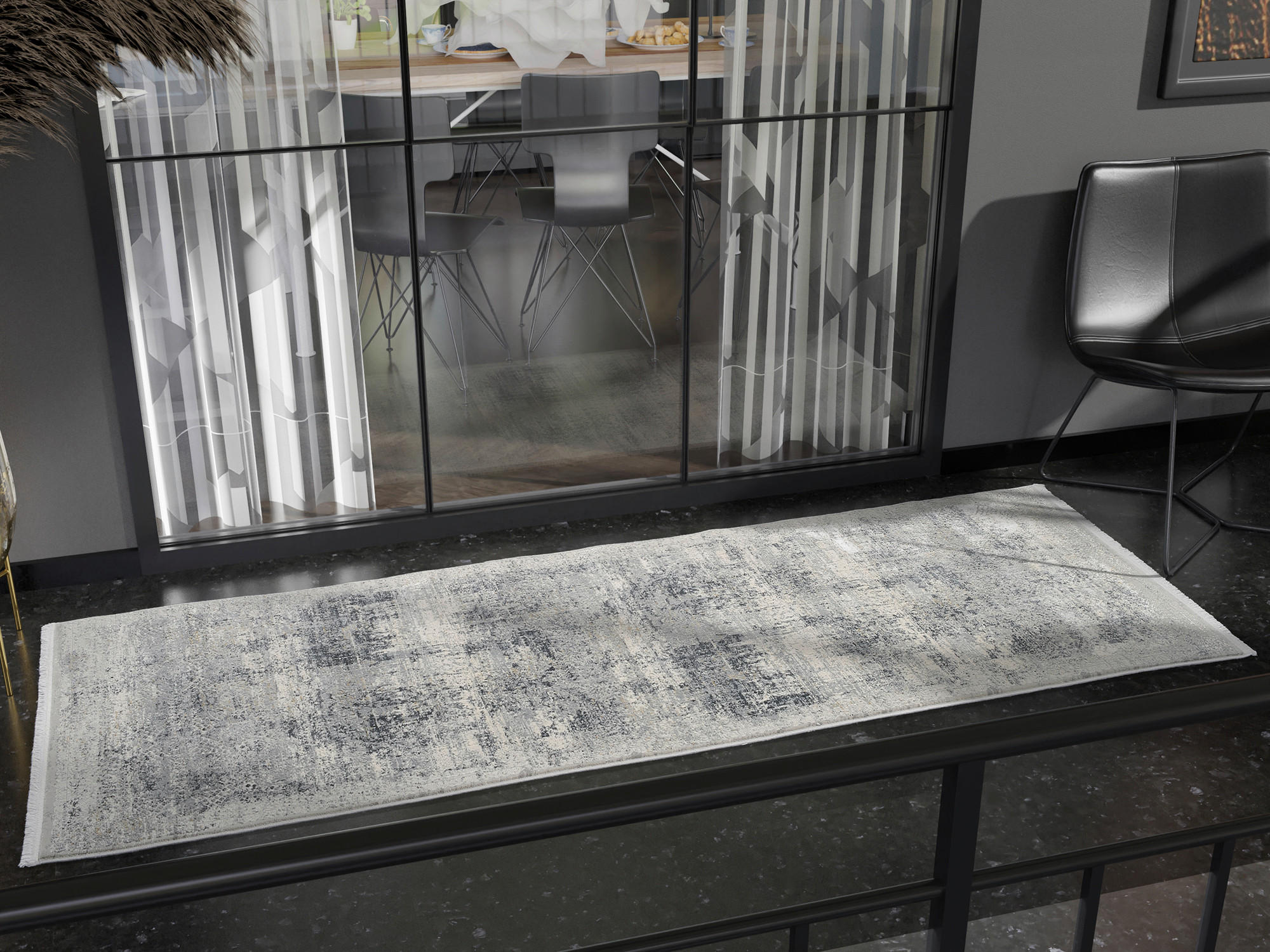 WEBTEPPICH 80/250 cm Grau  - Grau, Design, Textil (80/250cm) - Musterring