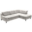 ECKSOFA in Chenille Ecru  - Ecru/Schwarz, KONVENTIONELL, Textil/Metall (281/200cm) - Carryhome