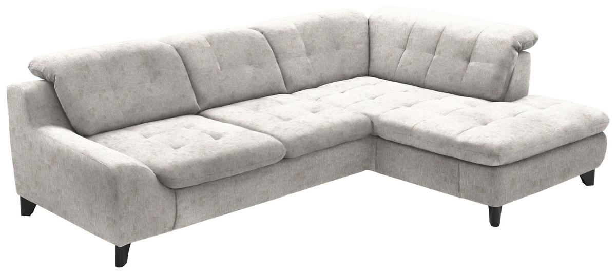 HÖRNSOFFA i chenille ecru  - svart/ecru, Klassisk, metall/textil (281/200cm) - MID.YOU