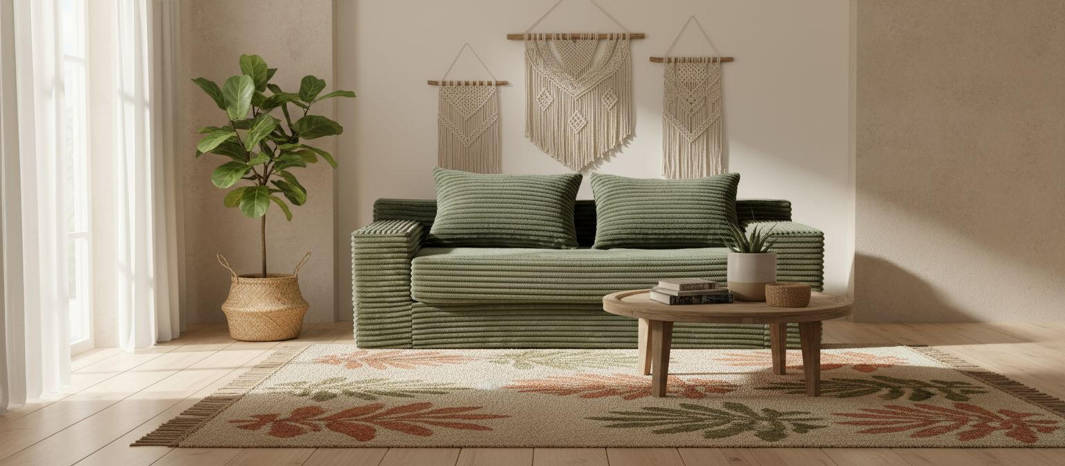 2-SITZER-SOFA in Cord Grün  - Grün, Design, Textil (203/60/100cm) - P & B