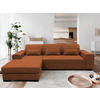 ECKSOFA Rostfarben Struktur, Bouclé  - Rostfarben/Schwarz, Design, Kunststoff/Textil (175/270cm) - MID.YOU