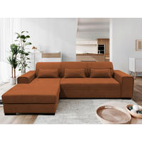 ECKSOFA in Struktur, Bouclé Rostfarben  - Rostfarben/Schwarz, Design, Kunststoff/Textil (175/270cm) - MID.YOU