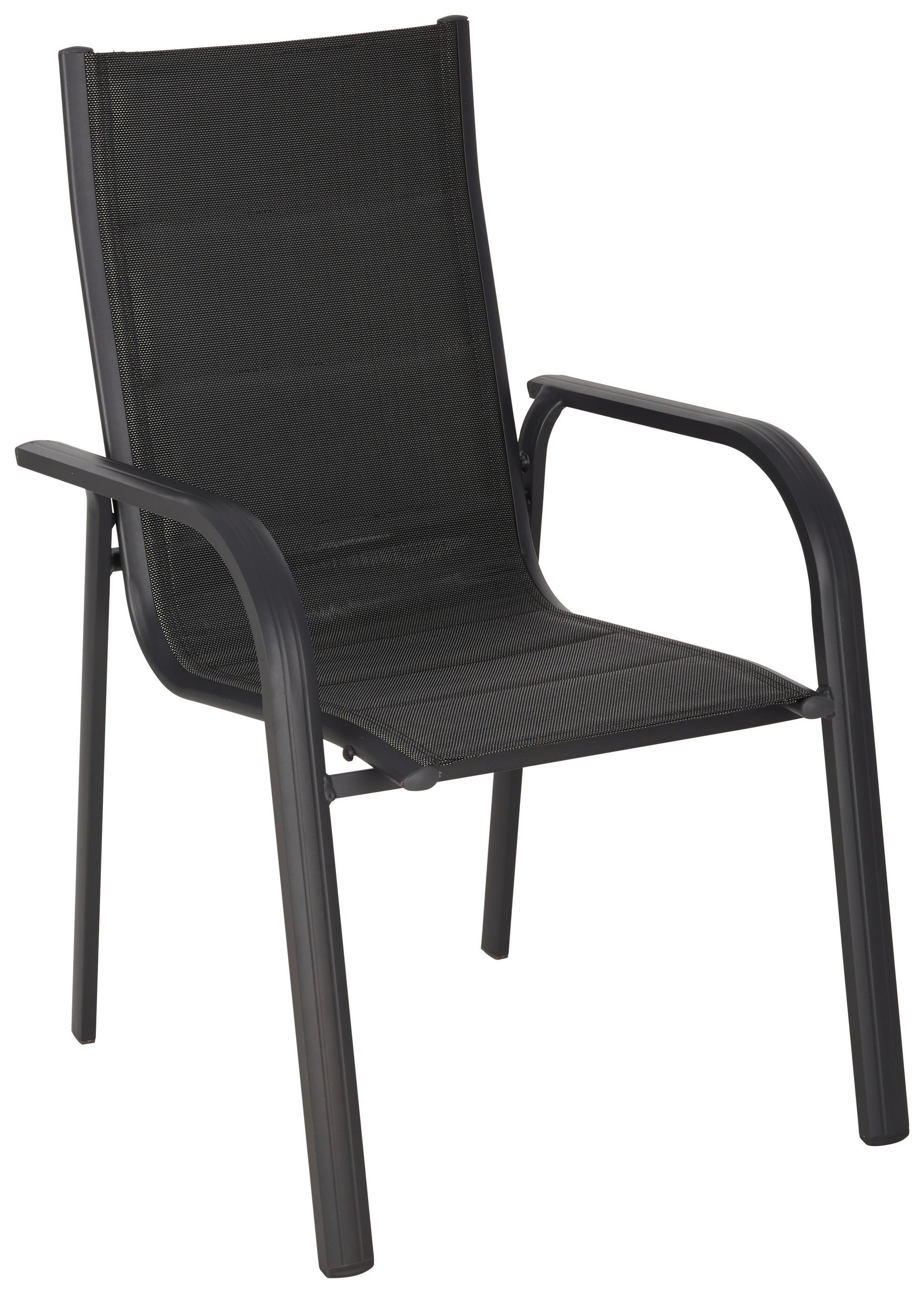 STAPELSESSEL in Metall, Textil Anthrazit, Schwarz  - Anthrazit/Schwarz, Basics, Textil/Metall (60/94/68cm) - Ambia Garden