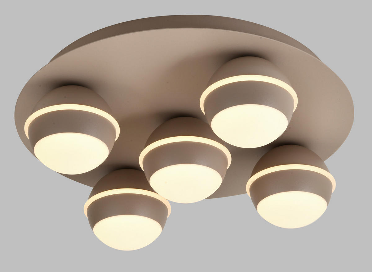 LED-DECKENLEUCHTE Biarritz 40/40/14 cm  - Sandfarben, Design, Kunststoff/Metall (40/40/14cm)