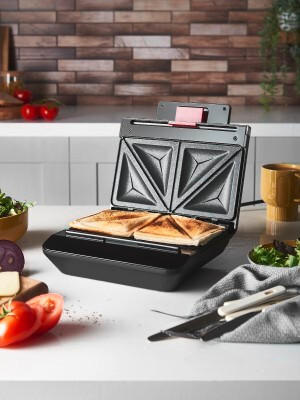 SANDWICHTOASTER  - Schwarz, Basics, Kunststoff/Metall (23,0/10,5/23,5cm) - Russel Hobbs